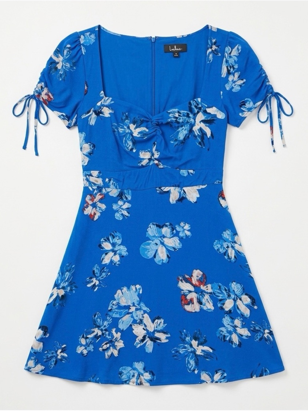 Lulus Women’s Bloomin' Love Blue Floral Pattern Skater Dress Size M - Picture 5 of 12